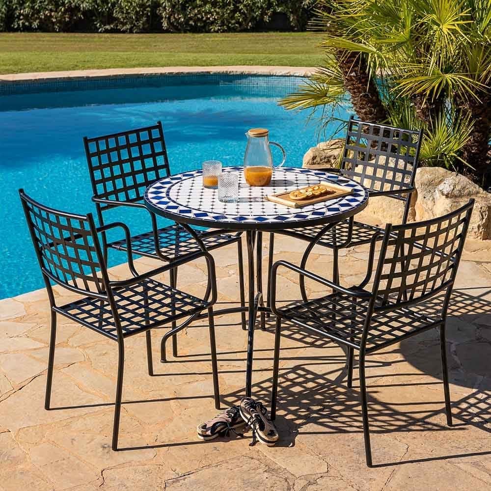 Pack 4 silla de jardín cartago negra - Maisons du Monde