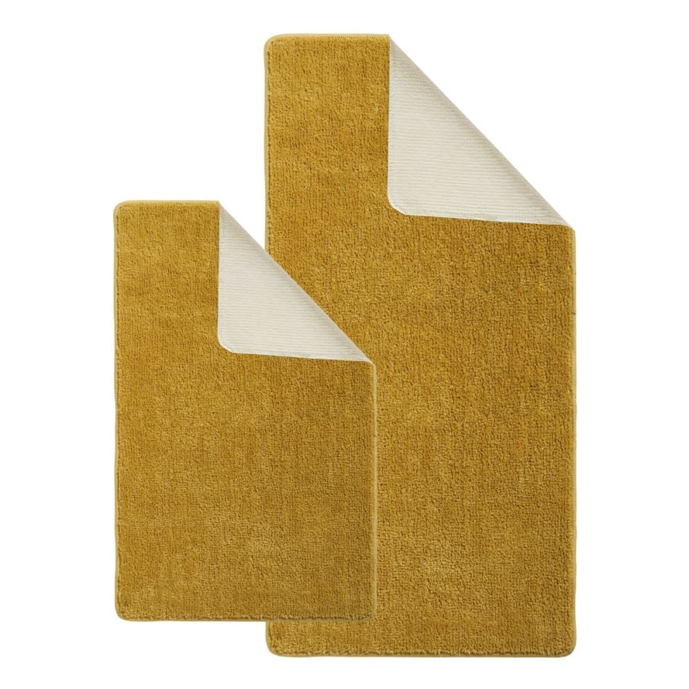 Lot de 2 tapis de bain polyester 60x120cm + 50x80cm 60x120cm