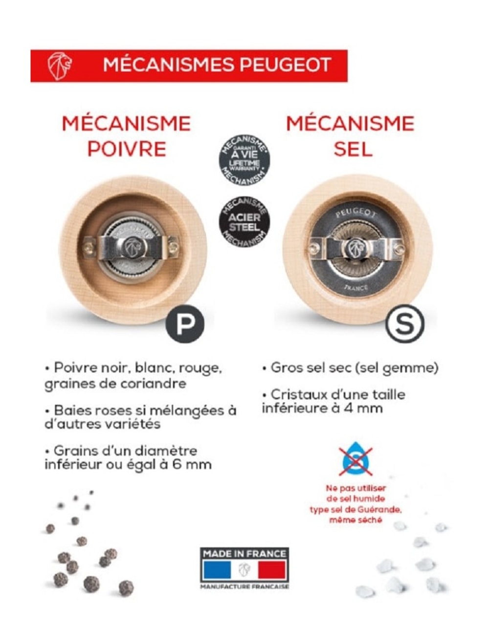 Tahiti Duo de moulins à poivre et à sel manuels en bois, terre, 15