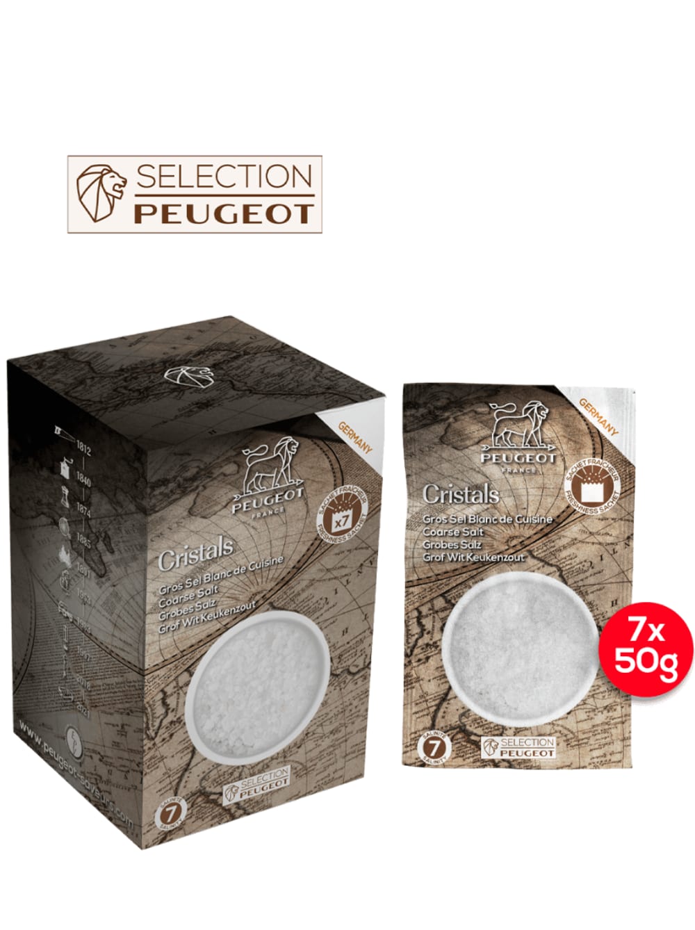 Sel Blanc Gros sel blanc de cuisine d'Allemagne, 350g - 7 sachets - Maisons du Monde