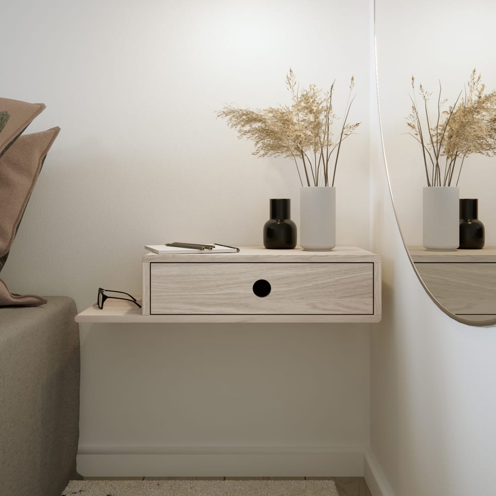 2 x Schwebender Nachttisch, Eiche - Maisons Du Monde