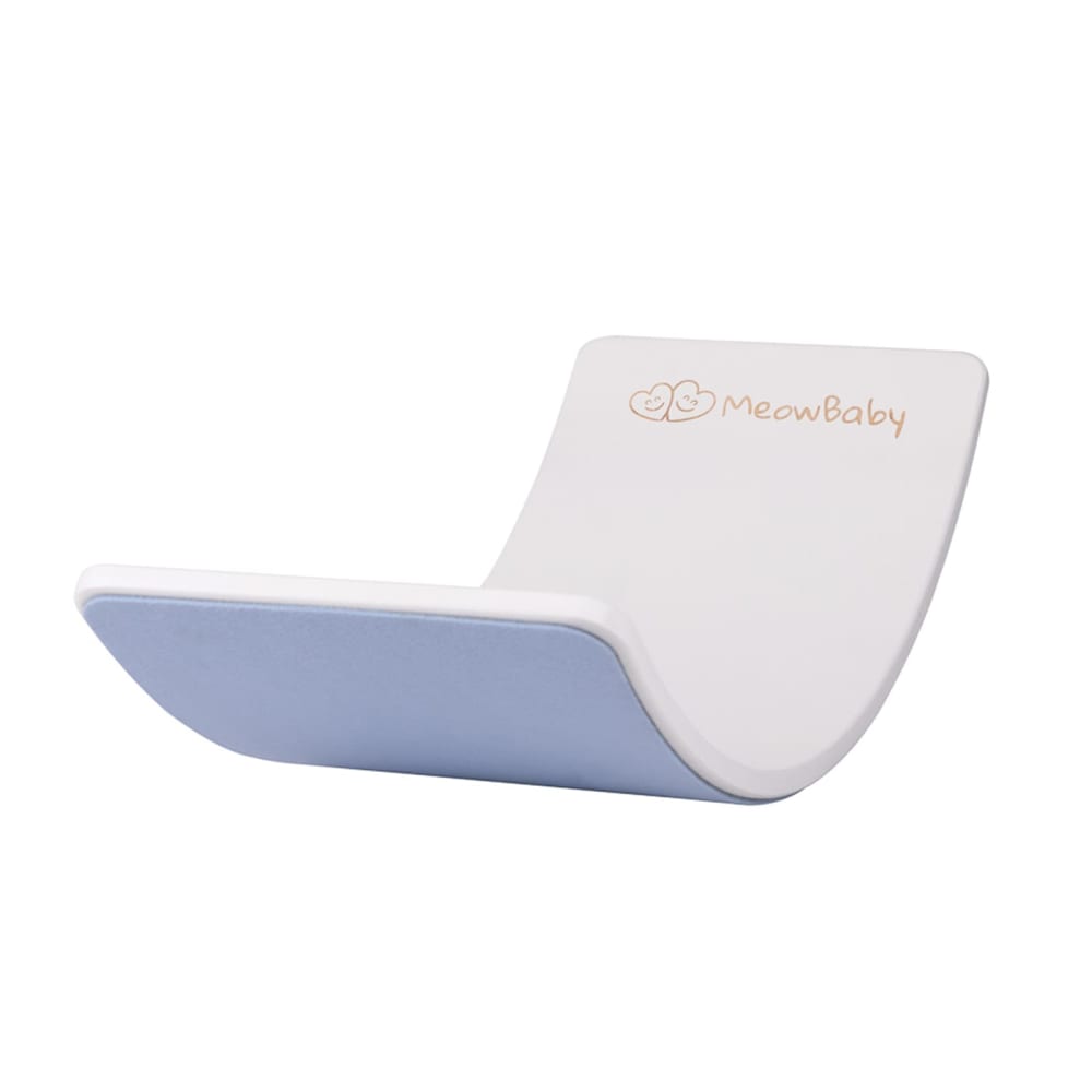 Tavola di equilibrio bianca con feltro azzurro 80x30cm - Bianco - LEGNO