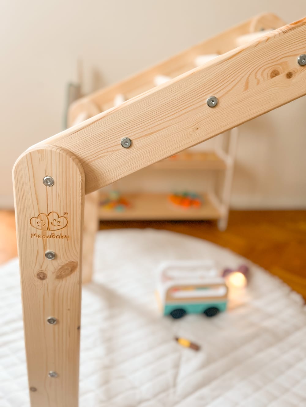 Grande Maison avec échelle Pliable pour Enfant Naturel,Tente Gris-Bleu