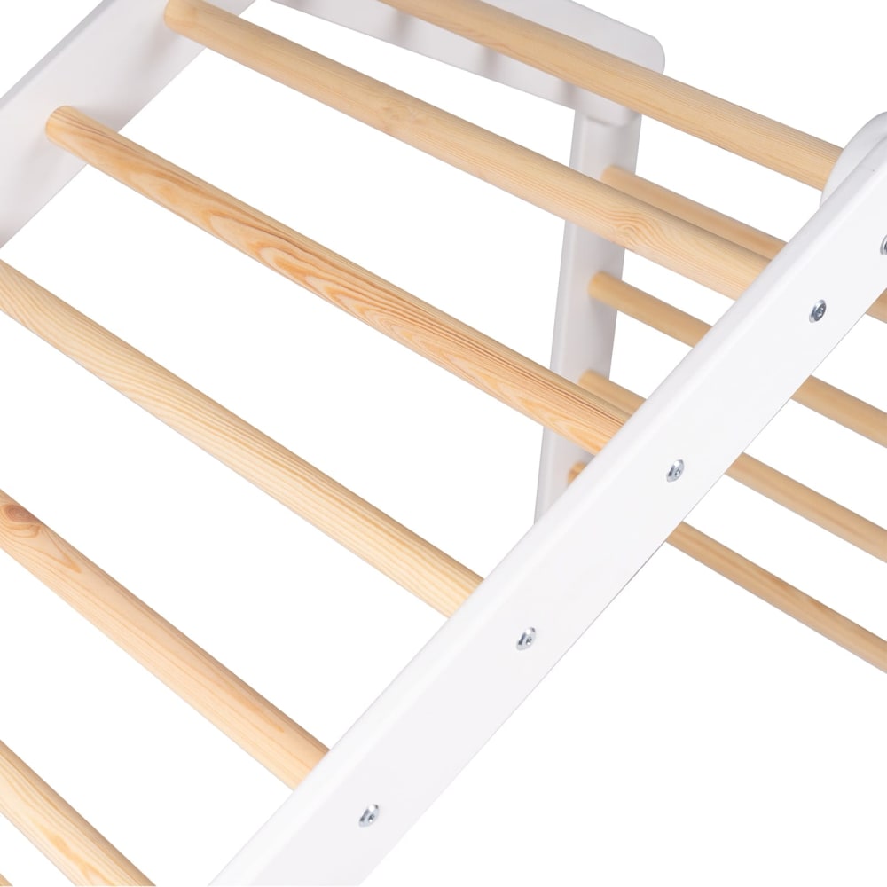 Escalera de gimnasio 112x61x94cm triángulo de escalada pikler, blanca - Maisons du Monde