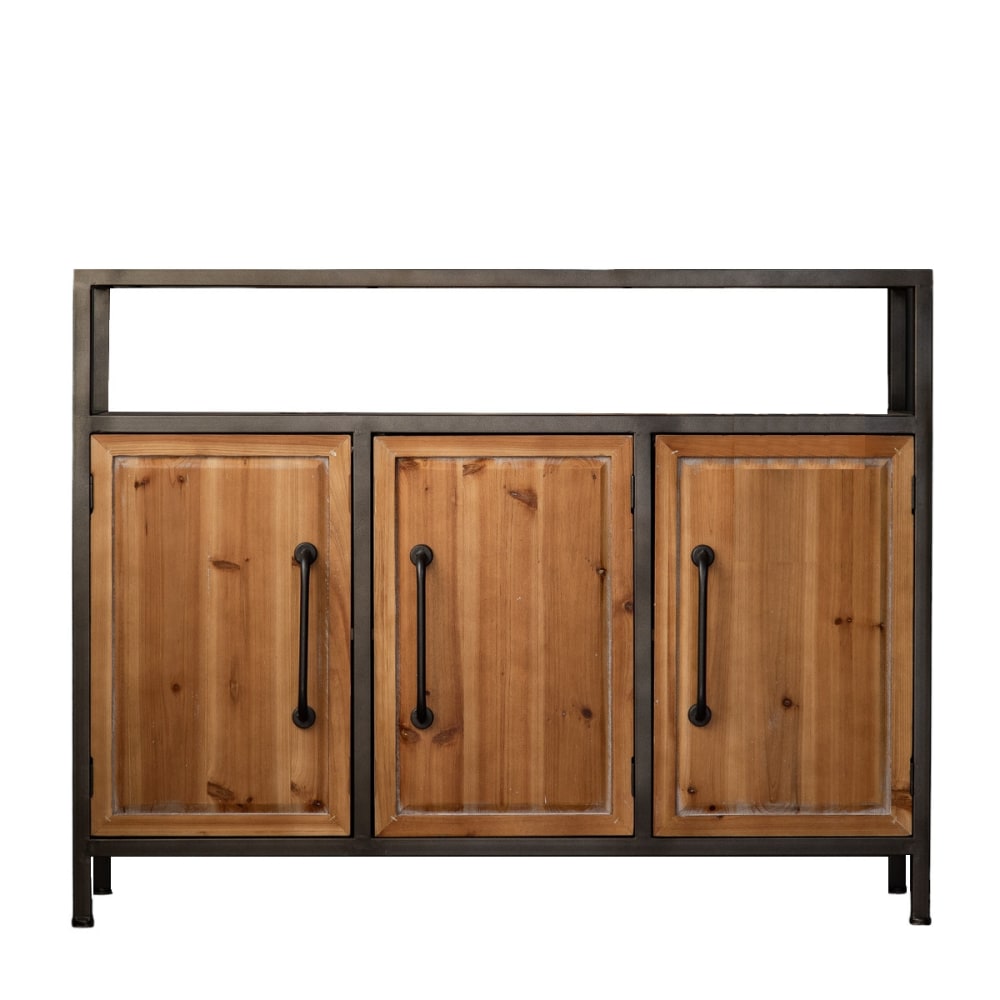 Buffet industriel en bois et acier L120