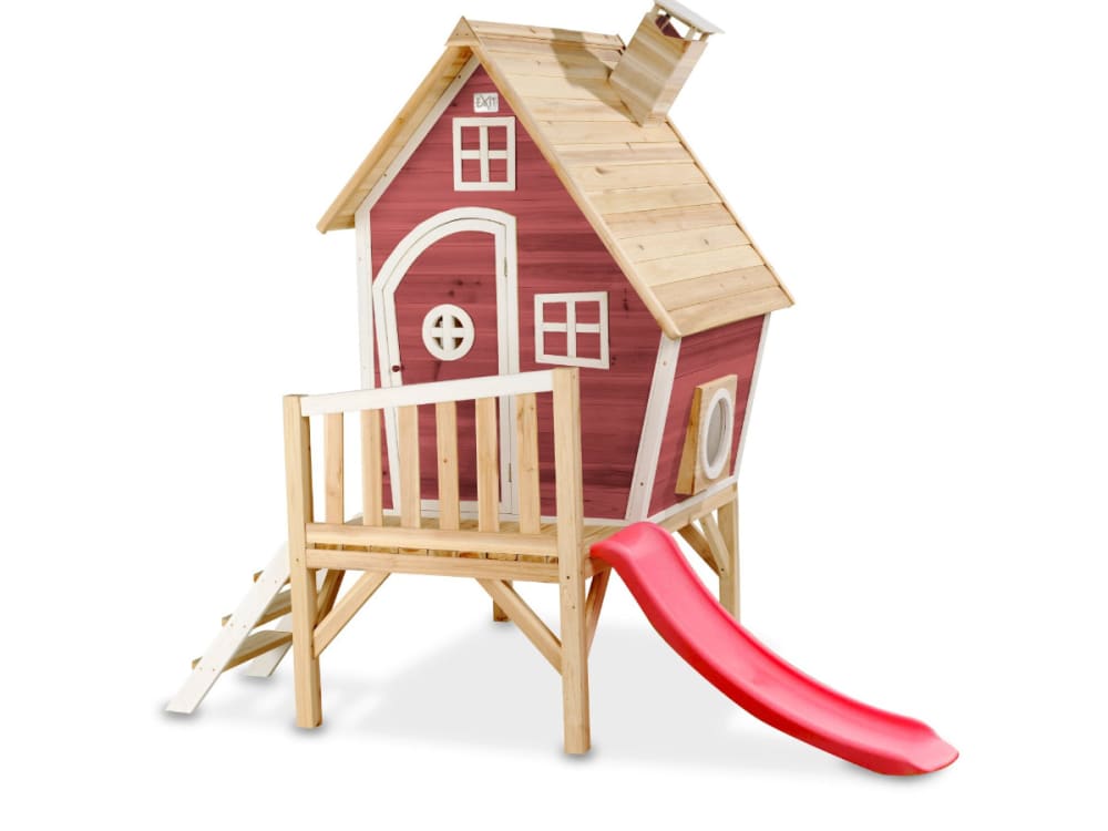 Petite cabane sur pilotis rouge