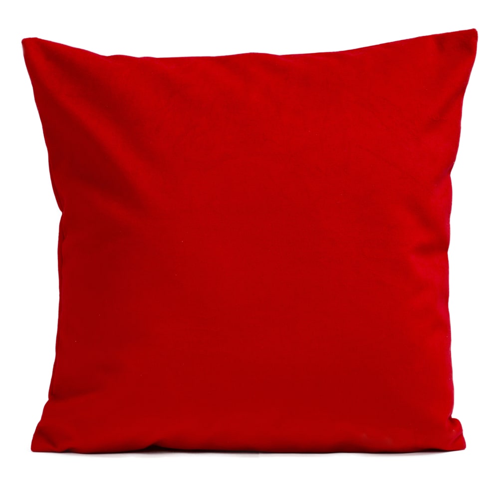 Coussin uni suédine rouge 40x40cm