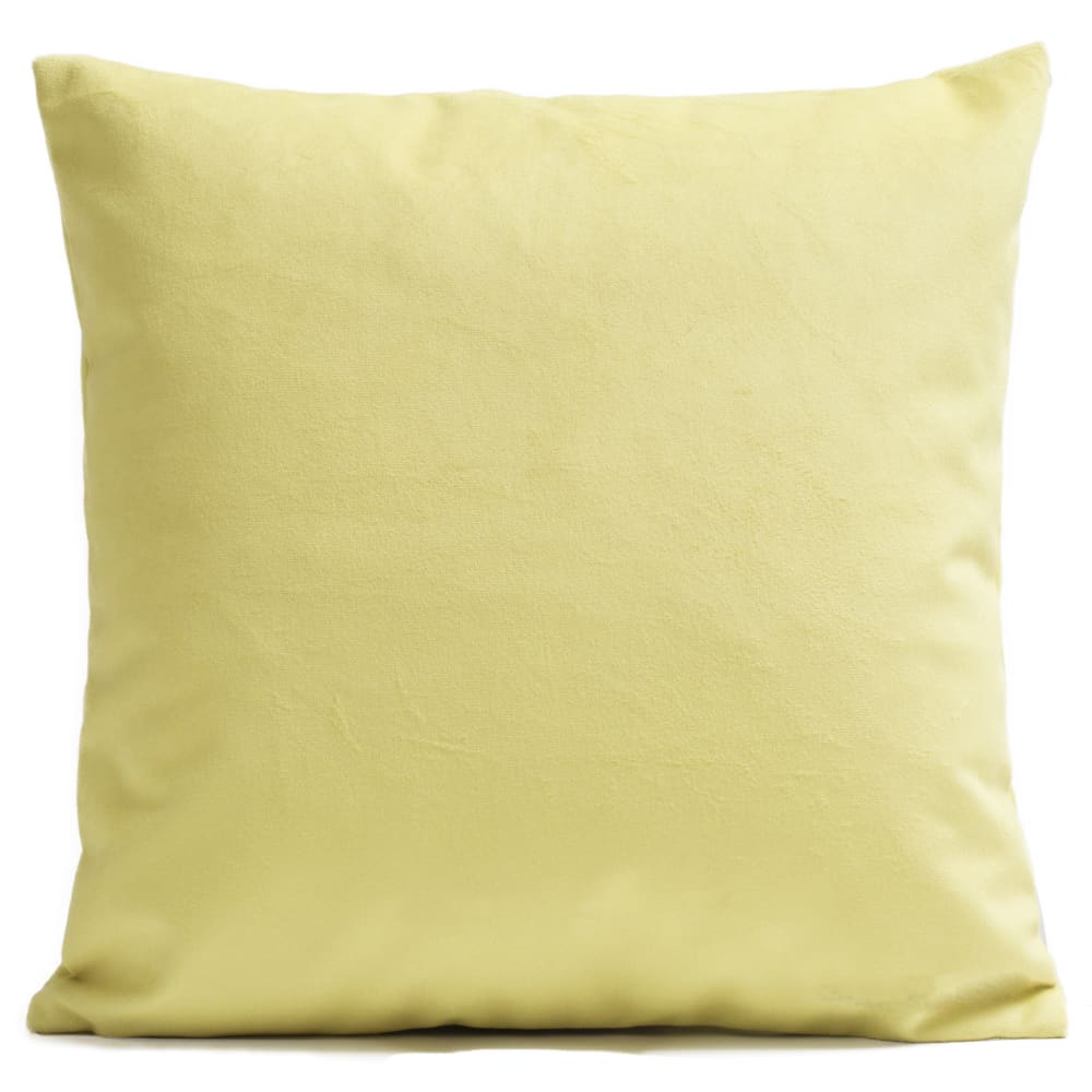 Coussin uni suédine jaune 40x40cm