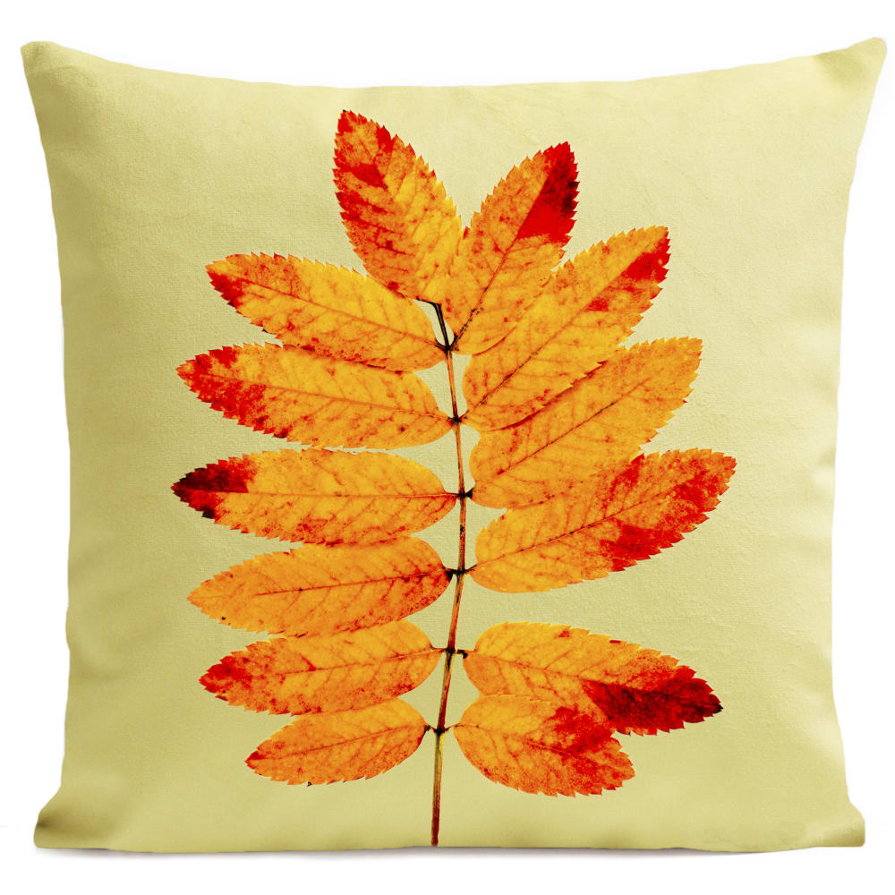 Coussin automne suédine jaune 40x40cm
