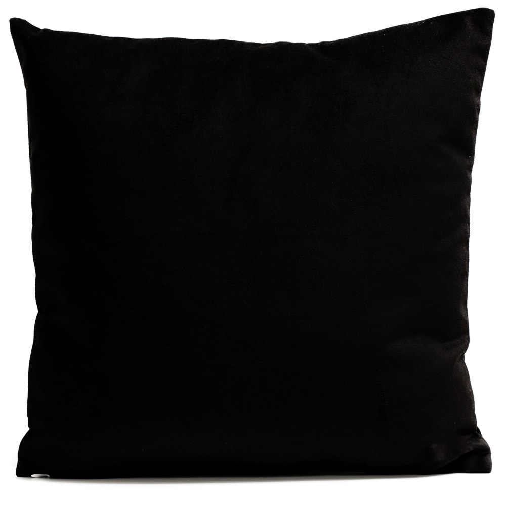 Coussin uni suédine noir 40x40cm
