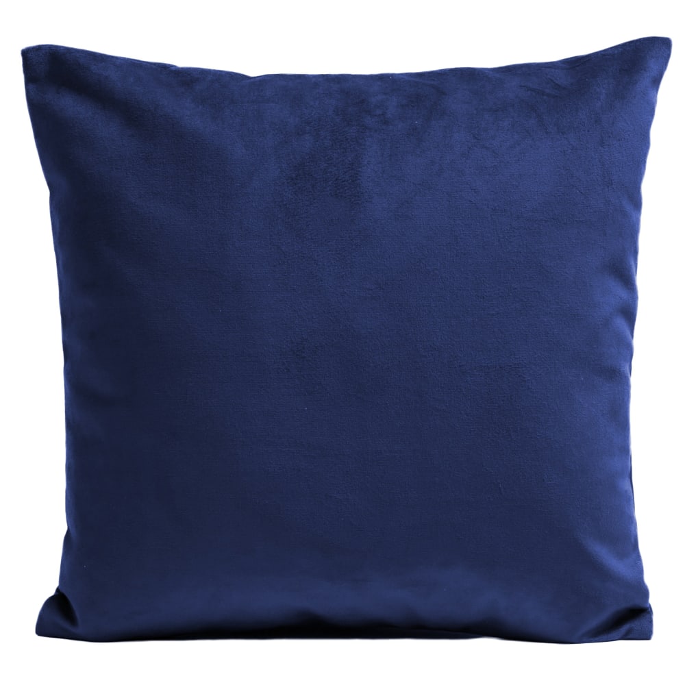 Coussin uni suédine bleu 40x40cm