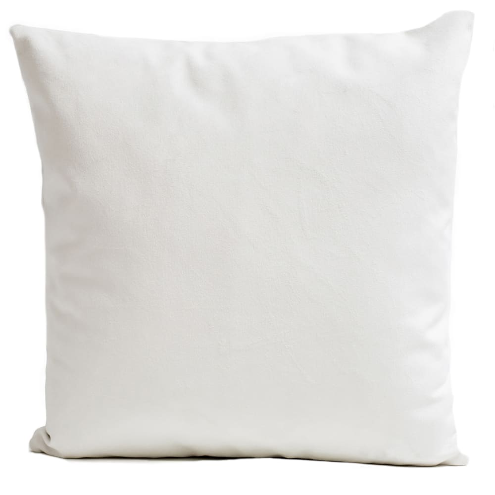 Coussin uni suédine blanc 40x40cm