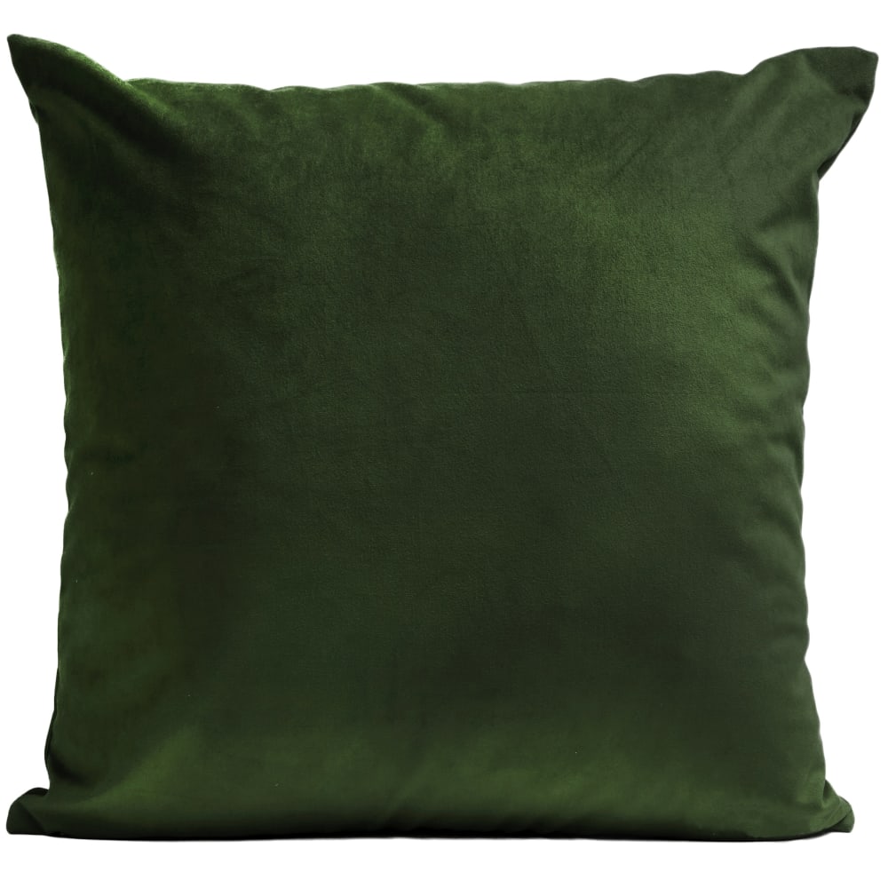 Coussin uni suédine vert 40x40cm