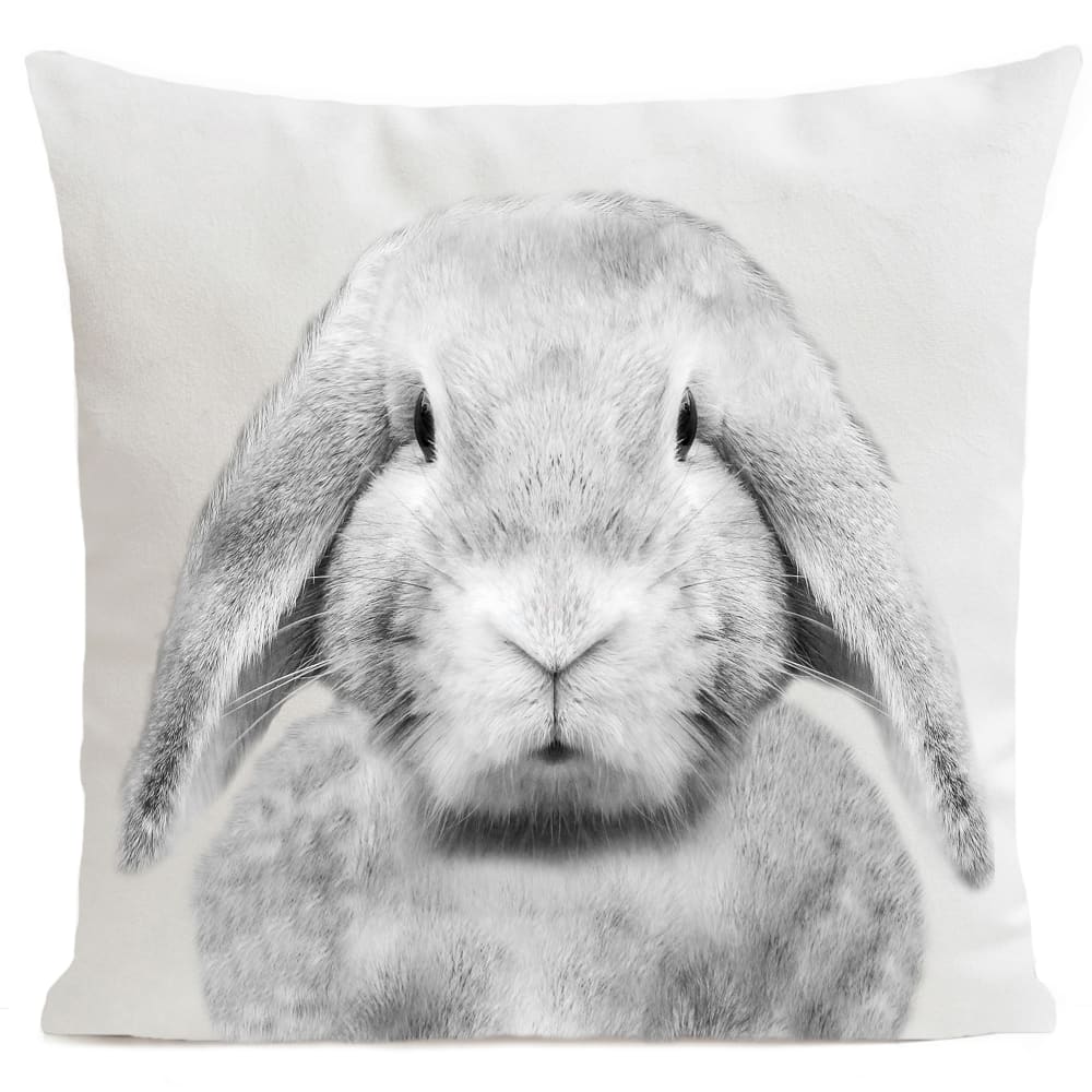 Coussin enfant lapin blanc suédine 40x40cm