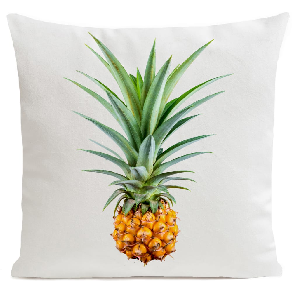 Coussin ananas fruit suédine blanc 40x40cm