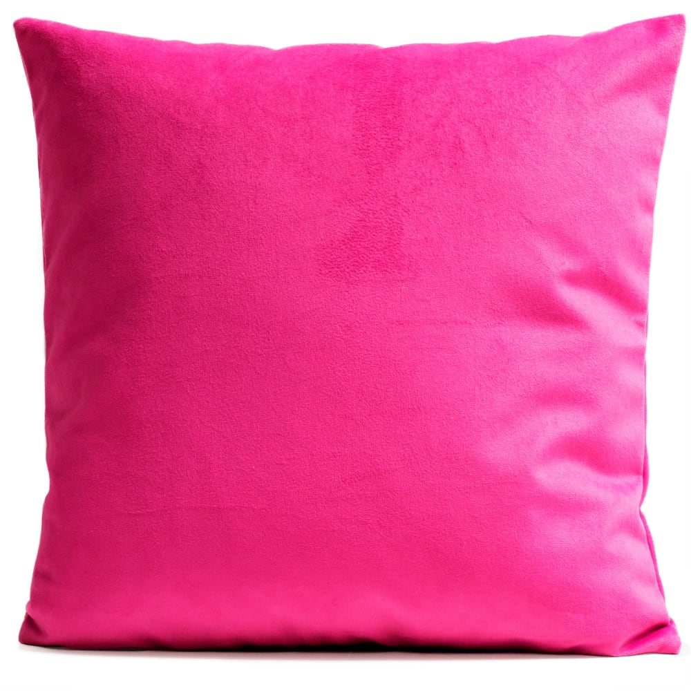Coussin uni suédine rose 40x40cm