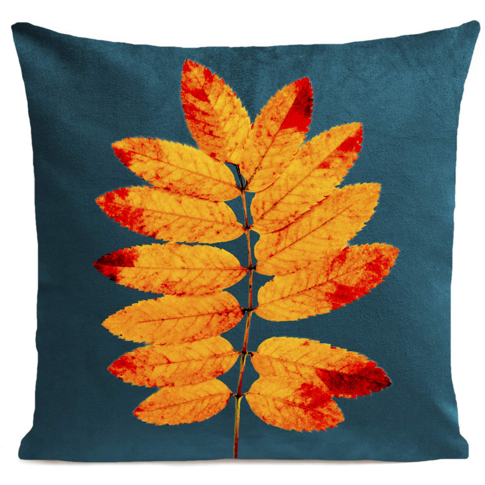 Coussin automne suédine vert 40x40cm