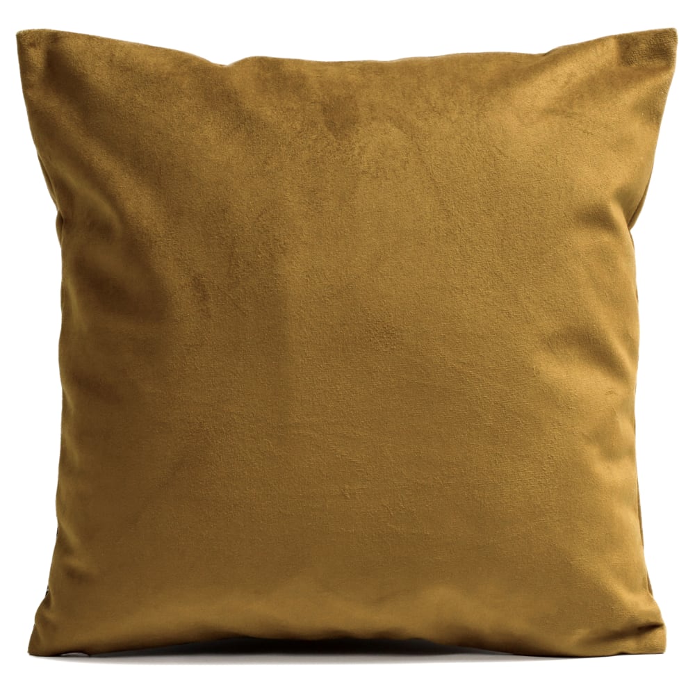 Coussin uni suédine jaune 40x40cm