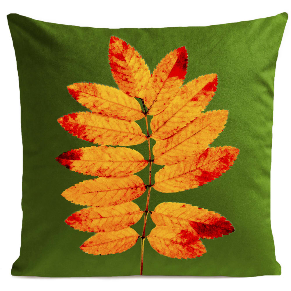 Coussin automne suédine vert 40x40cm