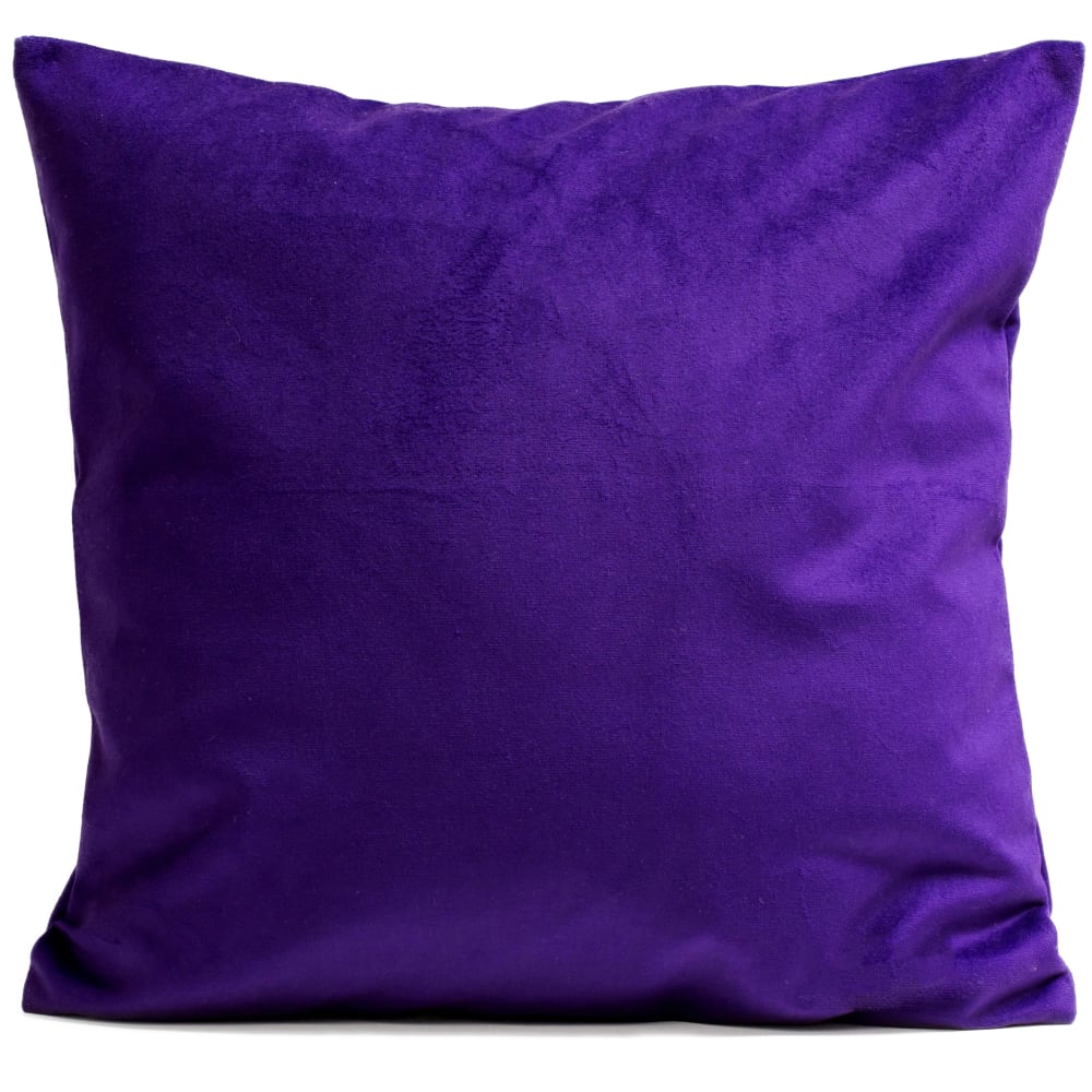 Coussin uni suédine violet 40x40cm