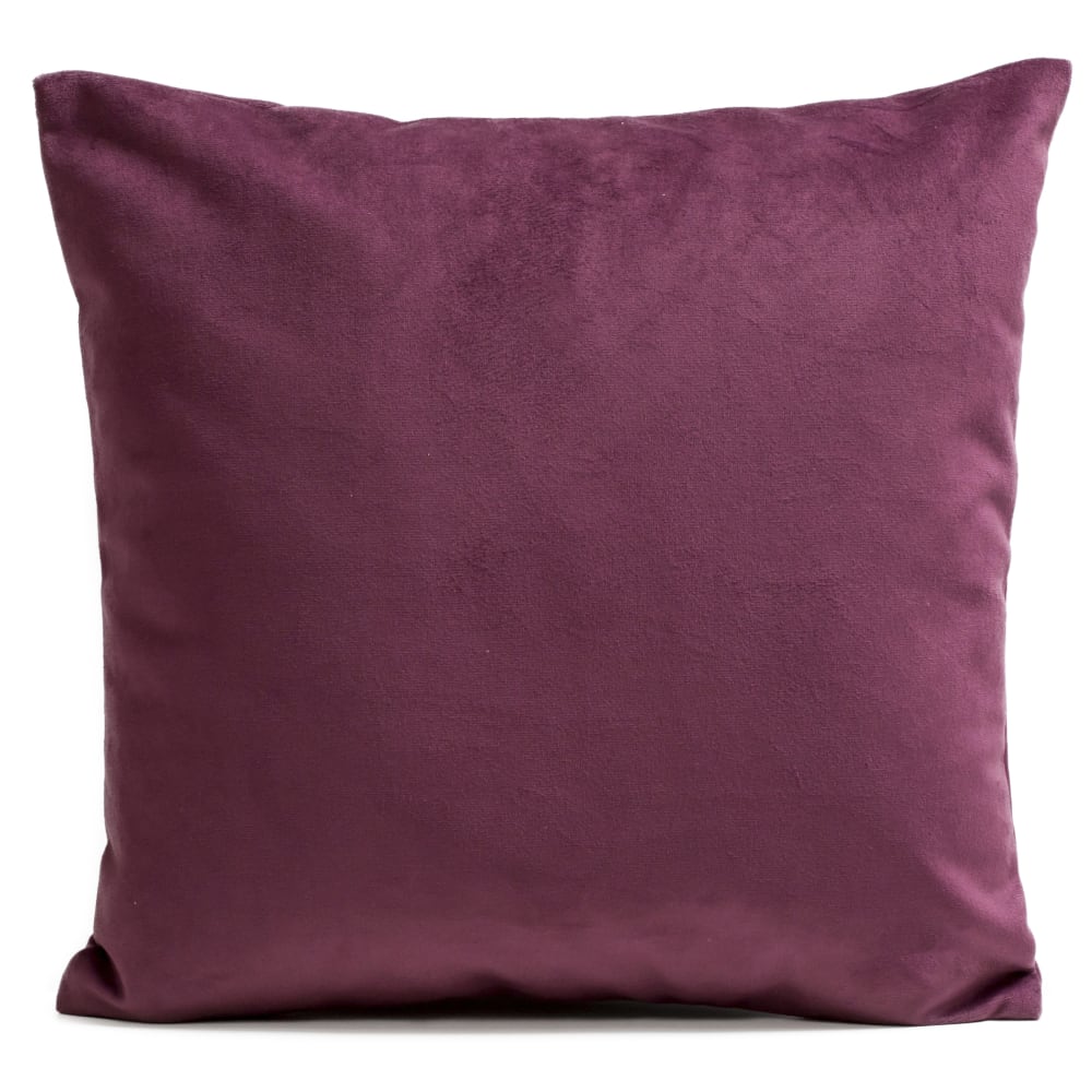 Coussin uni suédine violet 40x40cm