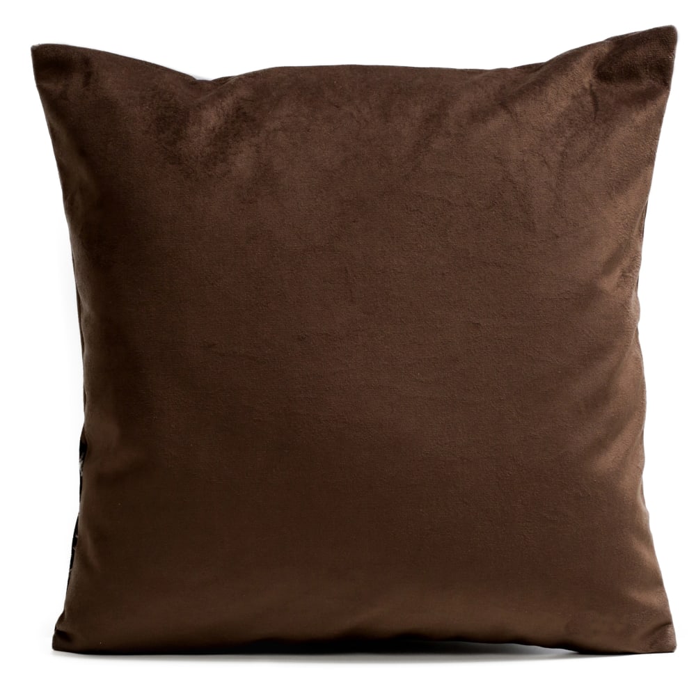 Coussin uni suédine marron 40x40cm