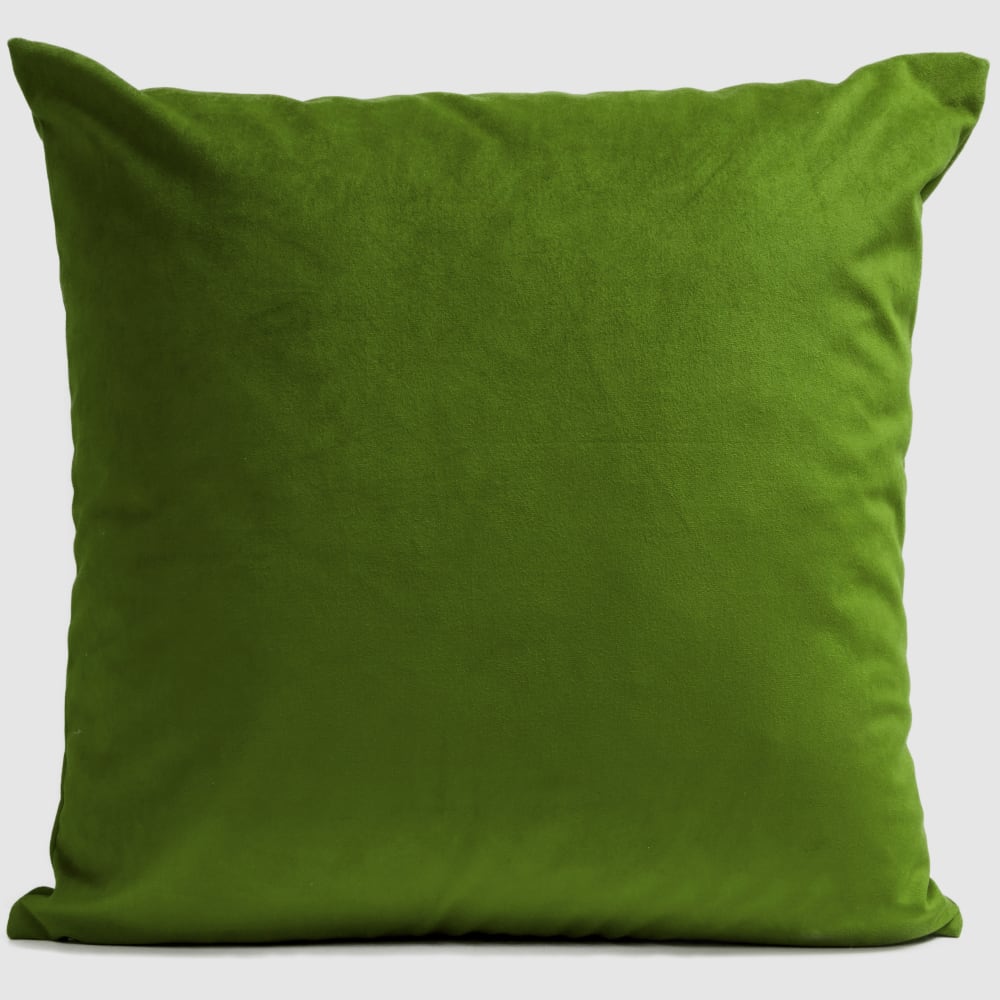 Coussin uni suédine vert 40x40cm