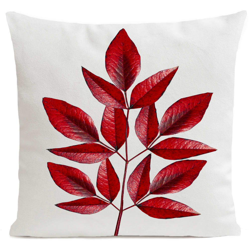 Coussin automne blanc suédine 40x40cm