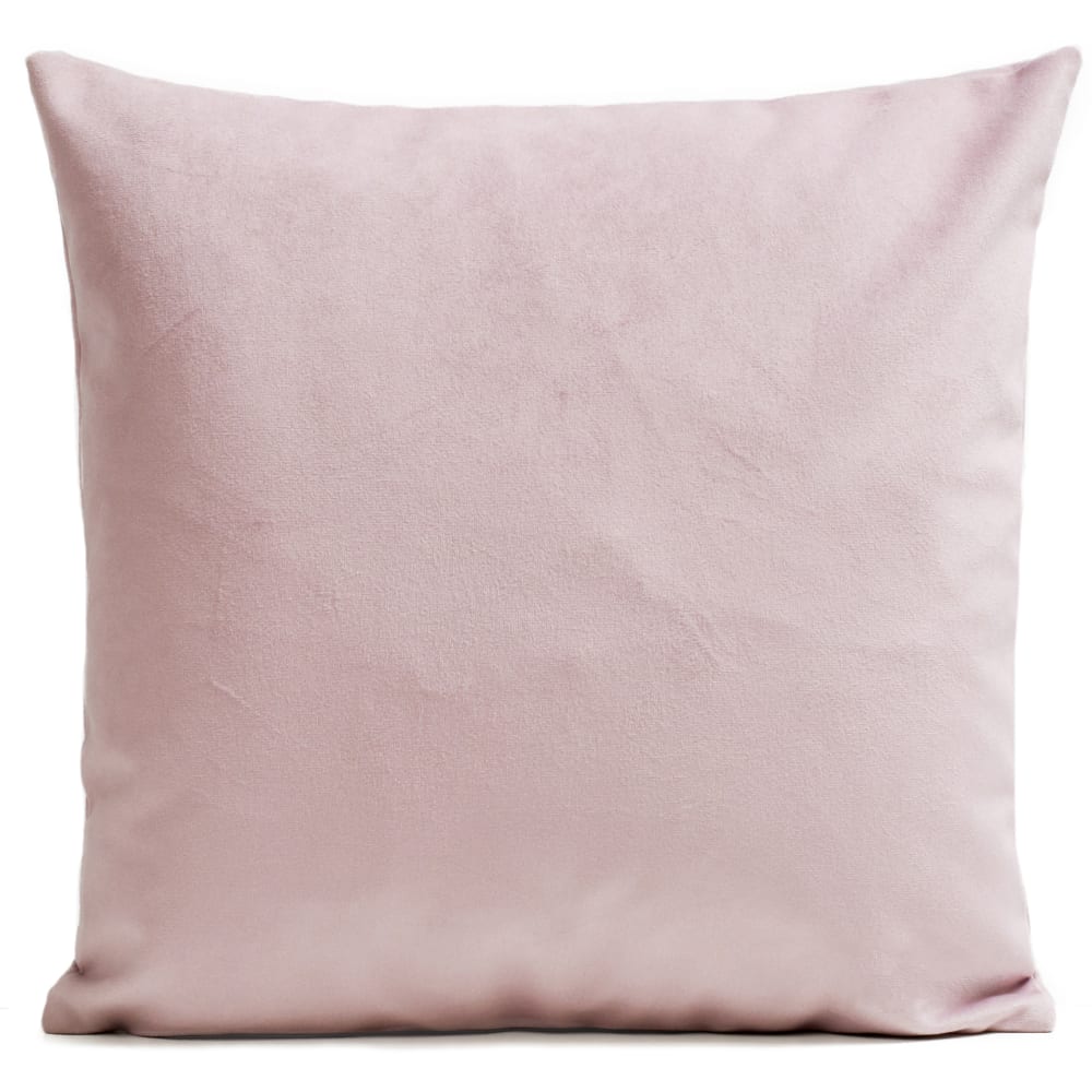 Coussin uni suédine rose 40x40cm