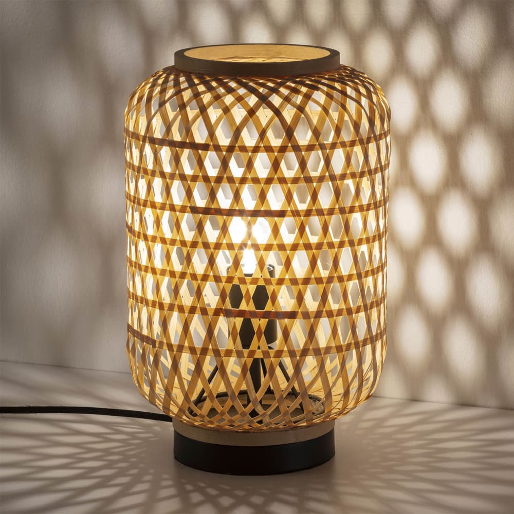 Lampe à poser en bambou, diamètre 22,5 cm — vue 4