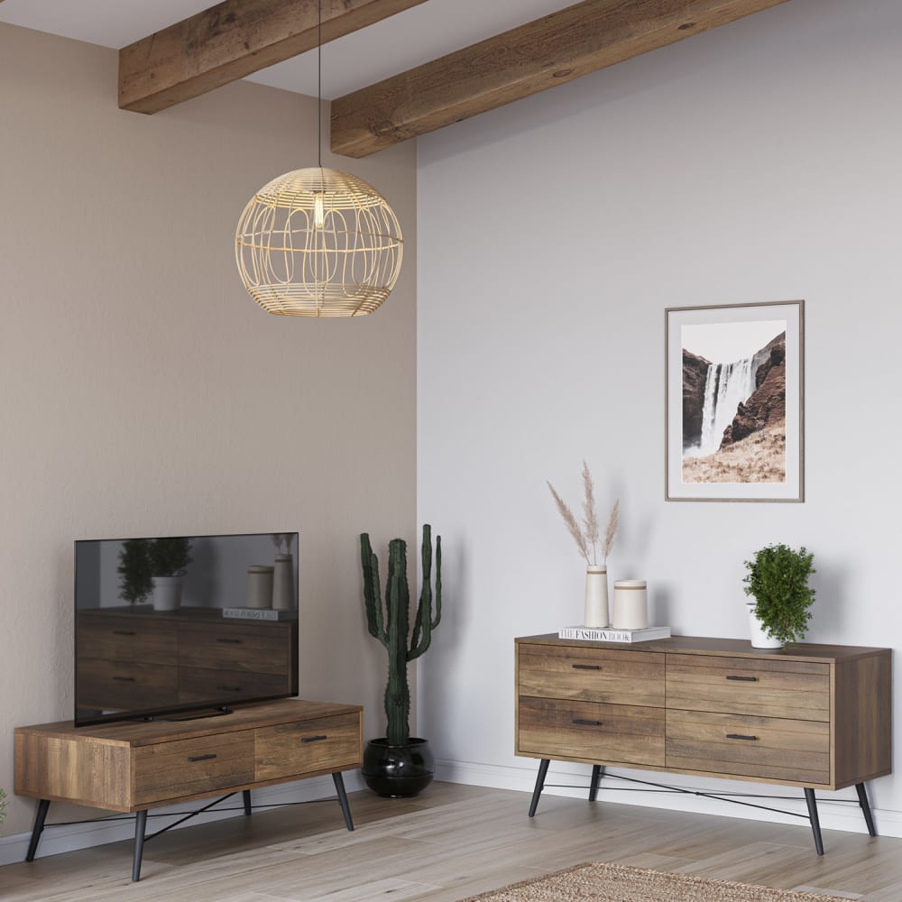 Suspension en rotin naturel, diamètre 39 cm — vue 3