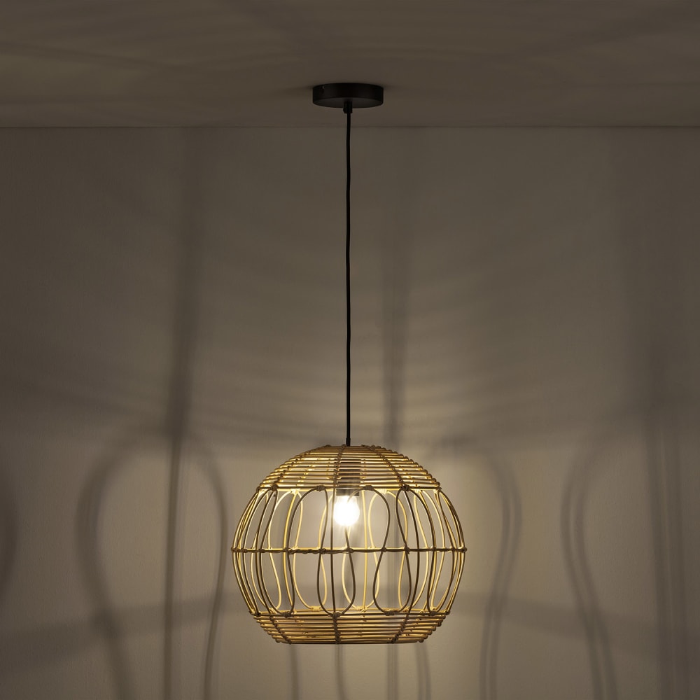 Suspension en rotin naturel, diamètre 39 cm — vue 4
