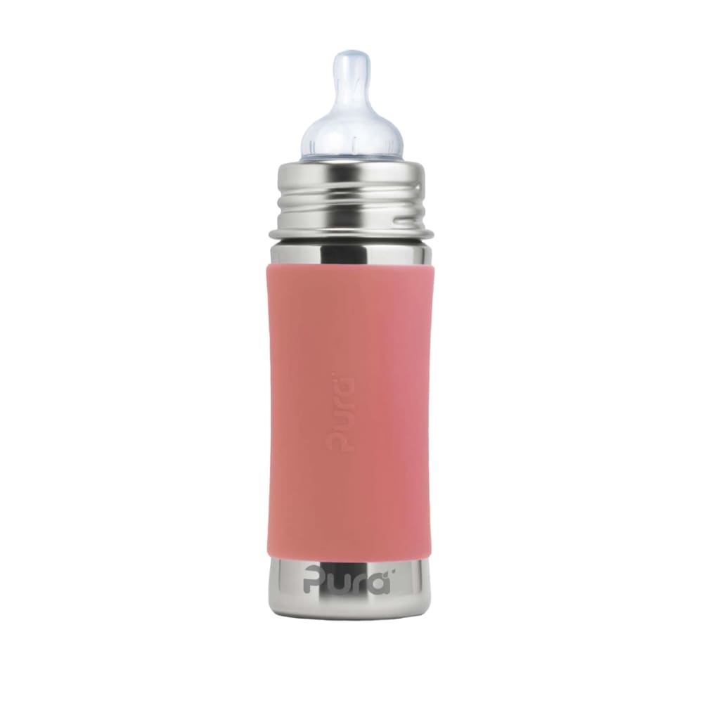 Pura Biberon évolutif en inox 325ml Vieux rose Multicolore Inox - 7x21x6cm