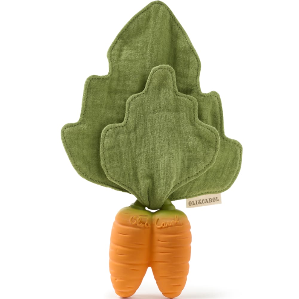 Oli&Carol Doudou de dentition Orange Coton - 13x20x2cm