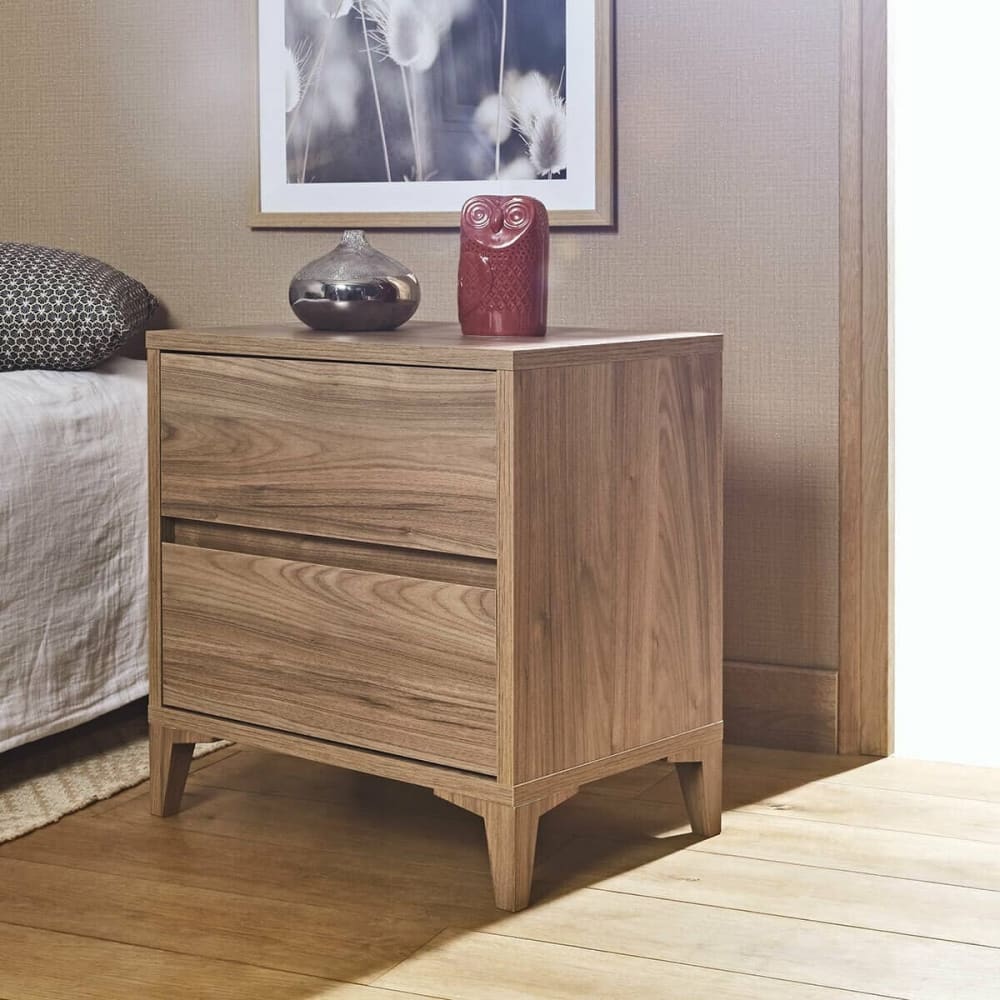 Chevet 2 tiroirs effet bois noyer - Maisons du Monde