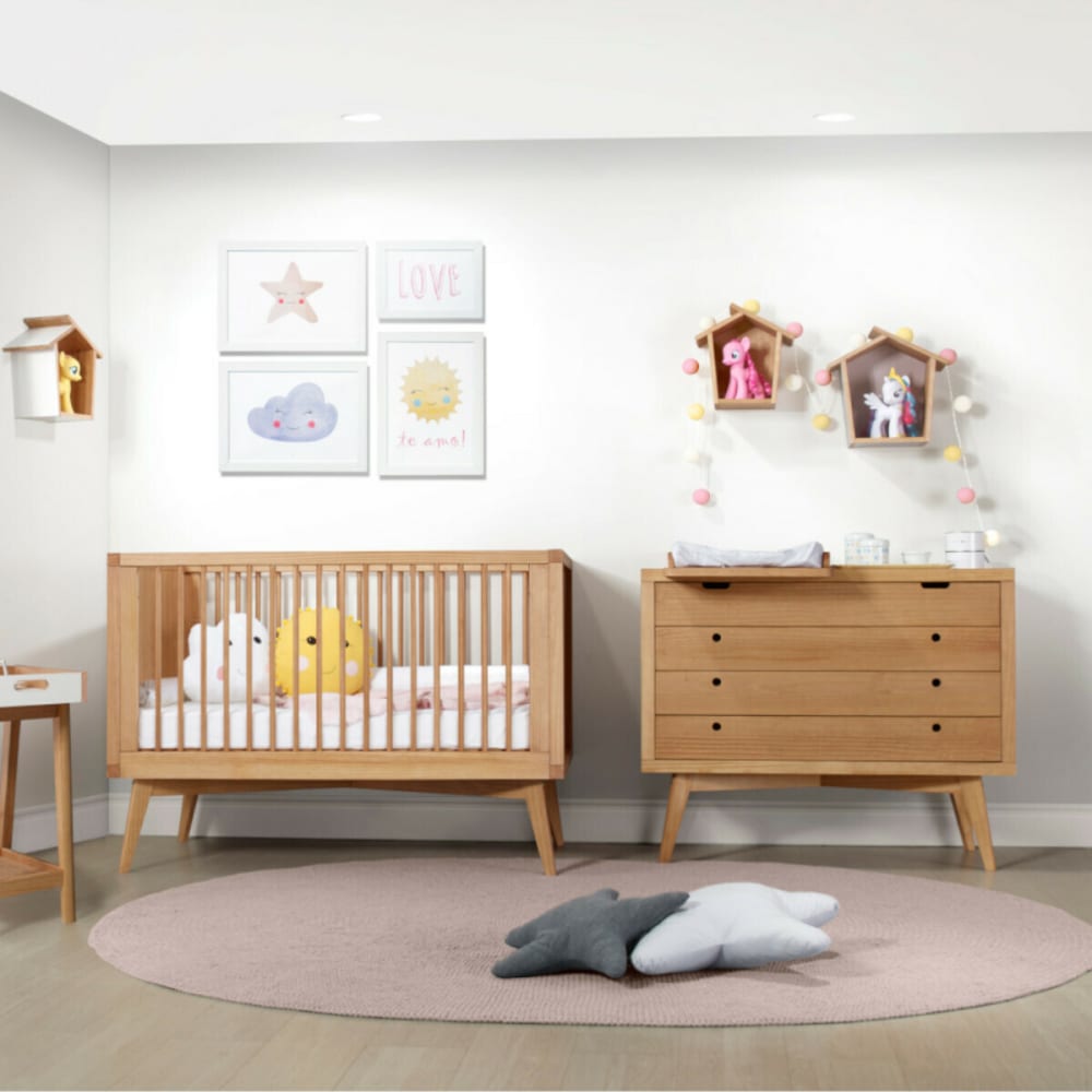 Chambre complète montessori bébé bois massif 70x140 cm (ID Kids) - Image 3