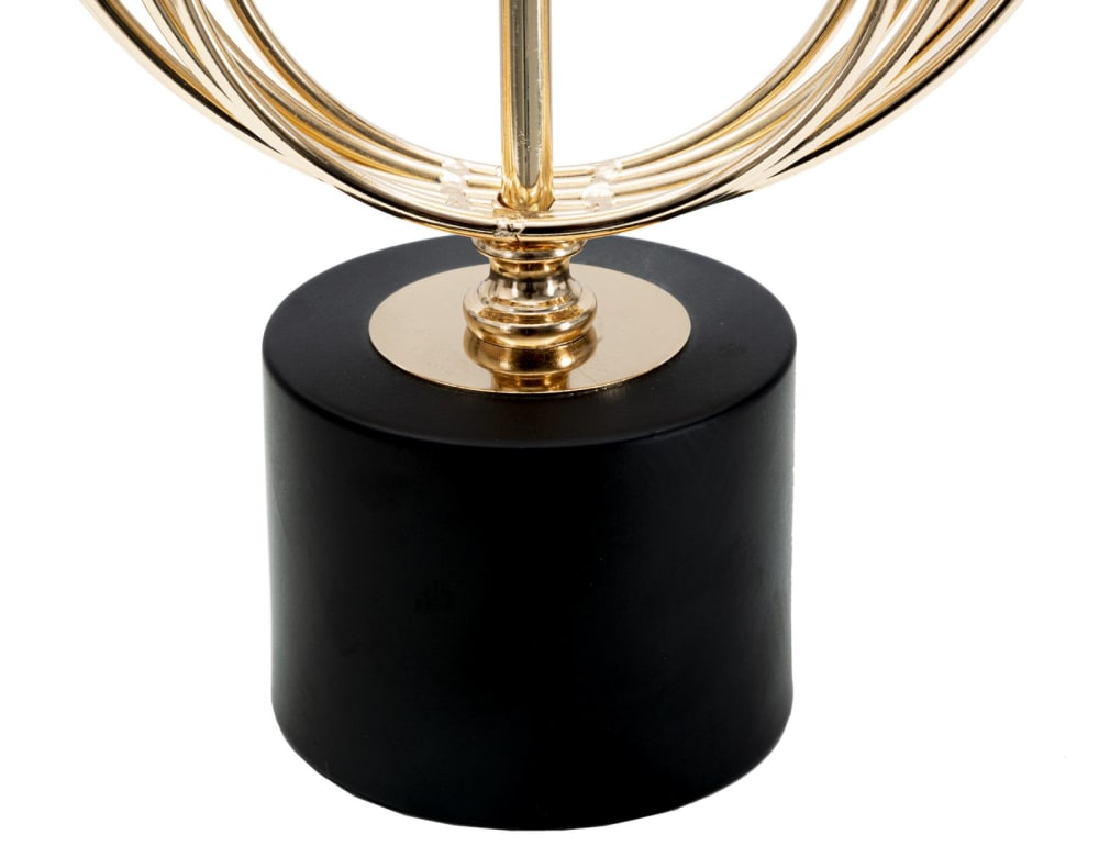 Lampada da tavolo dorata in metallo e tessuto nero ø cm 23x65 -