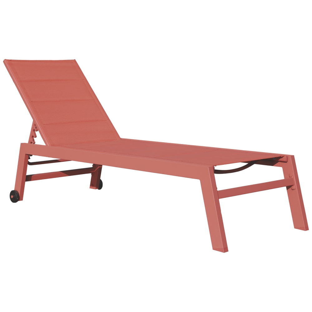 Bain de soleil en textilène et aluminium terracotta
