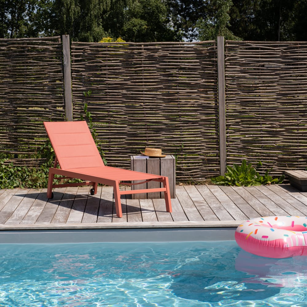 Happy Garden Sonnenliege aus Textilene und Aluminium Terracotta style modern orange Pvc - Polyvinlychlorid