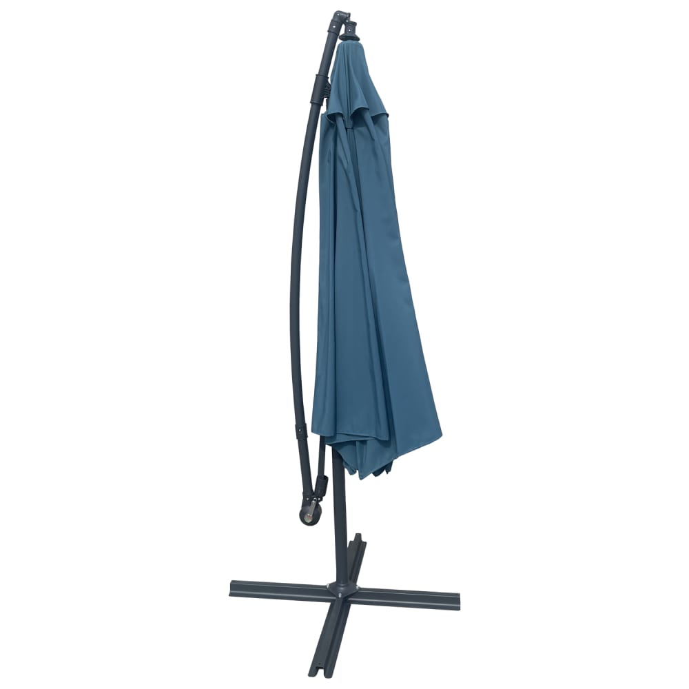 Parasol déporté rond 3,50m en acier toile bleu gris avec housse - Maisons du Monde