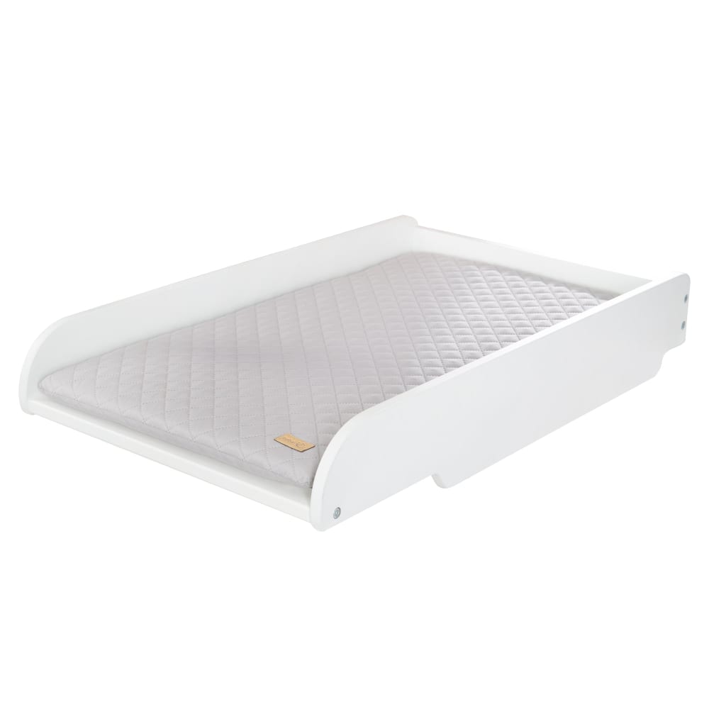 Plan à langer pour lit bébé avec matelas en bois blanc