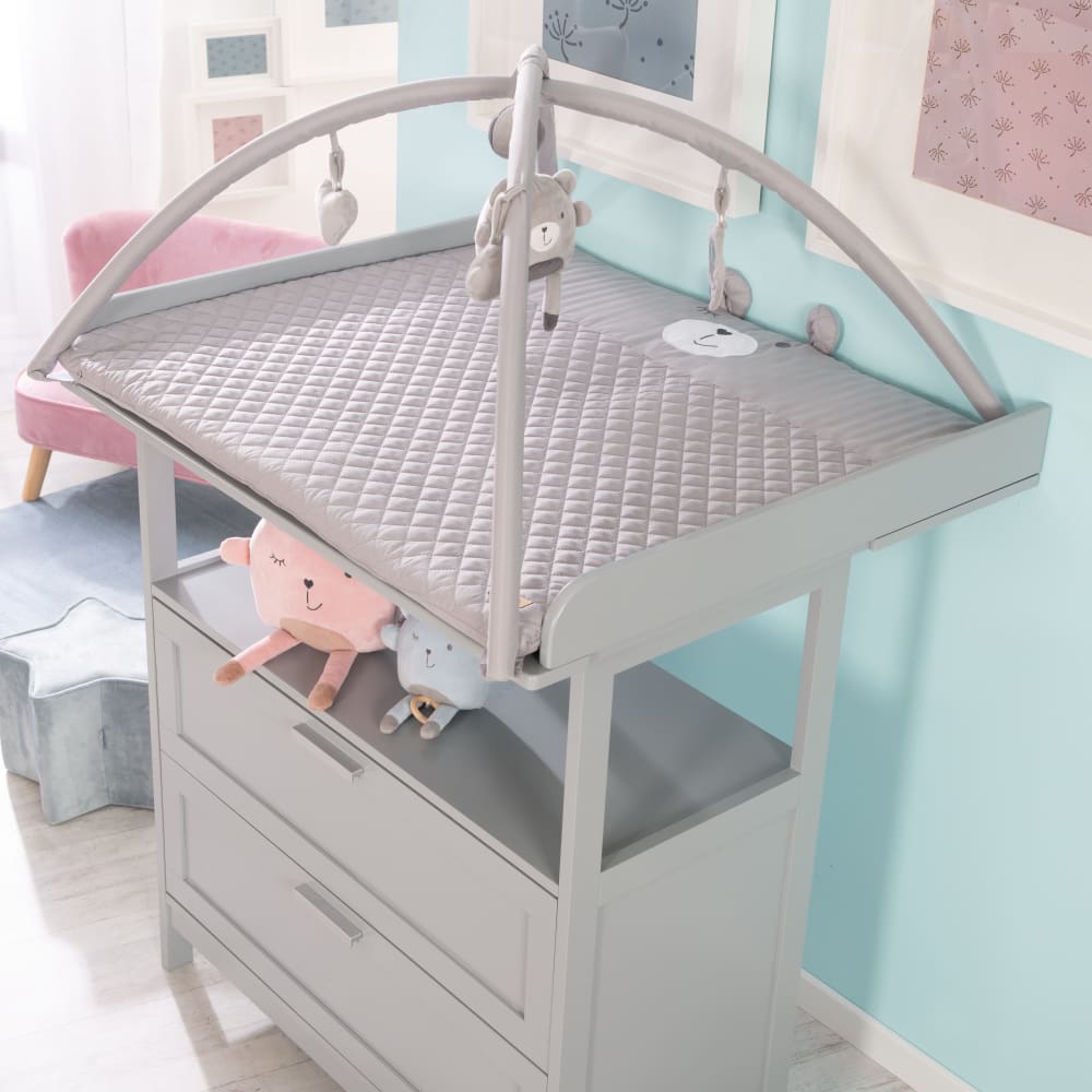 Tapis d'éveil 85x75 avec arches et 5 jouets - gris - Maisons du Monde