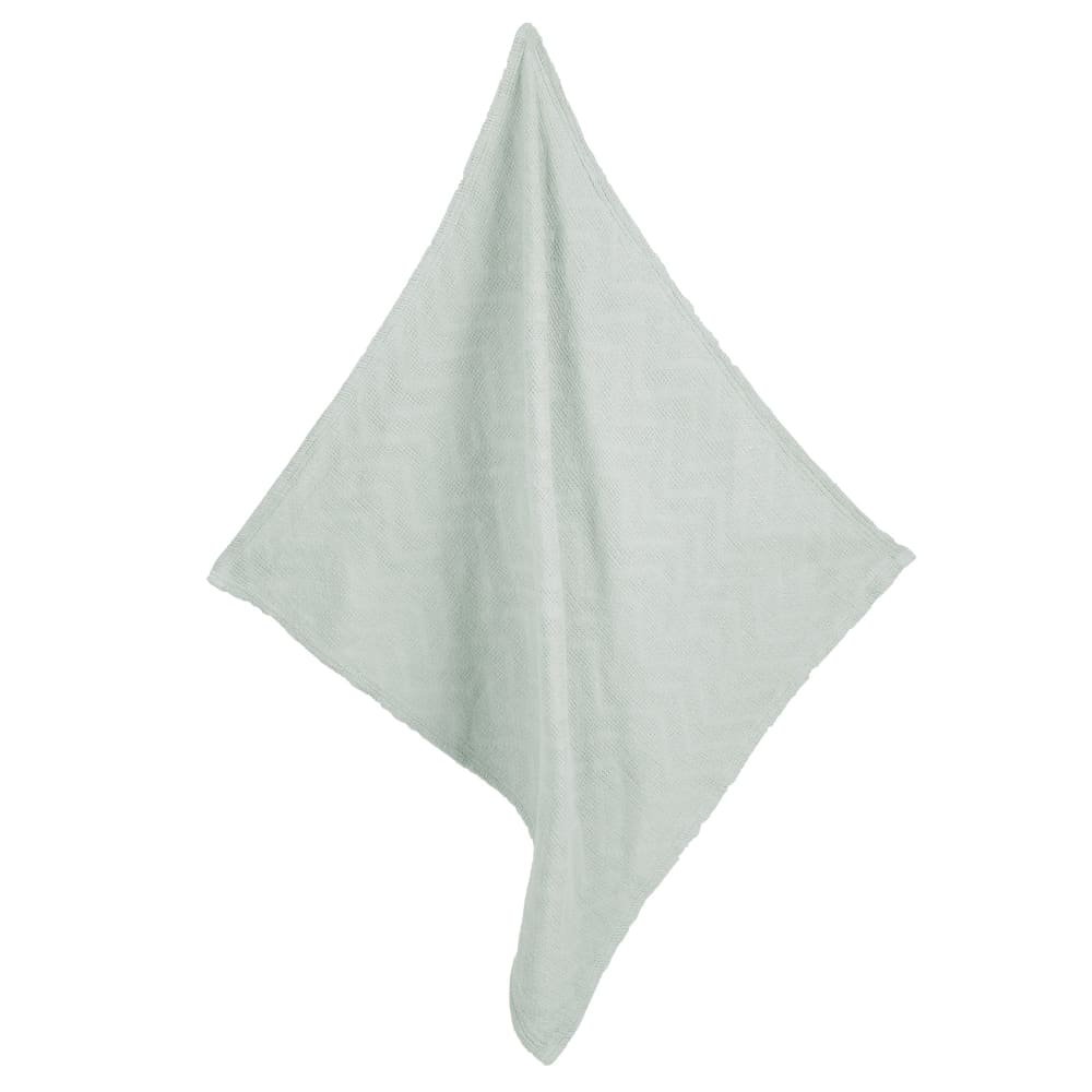 Babydecke 80 x 80 cm aus Bio-Baumwolle in Strickoptik - Grün -
