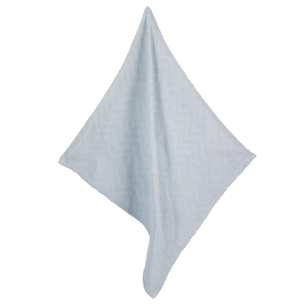 Babydecke 80 x 80 cm aus Bio-Baumwolle in Strickoptik - Blau -