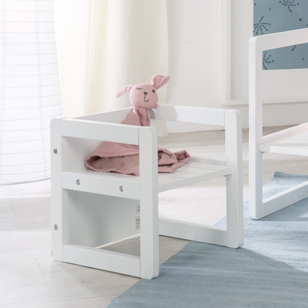 Tabouret enfant réversible en bois laqué blanc - Maisons du Monde