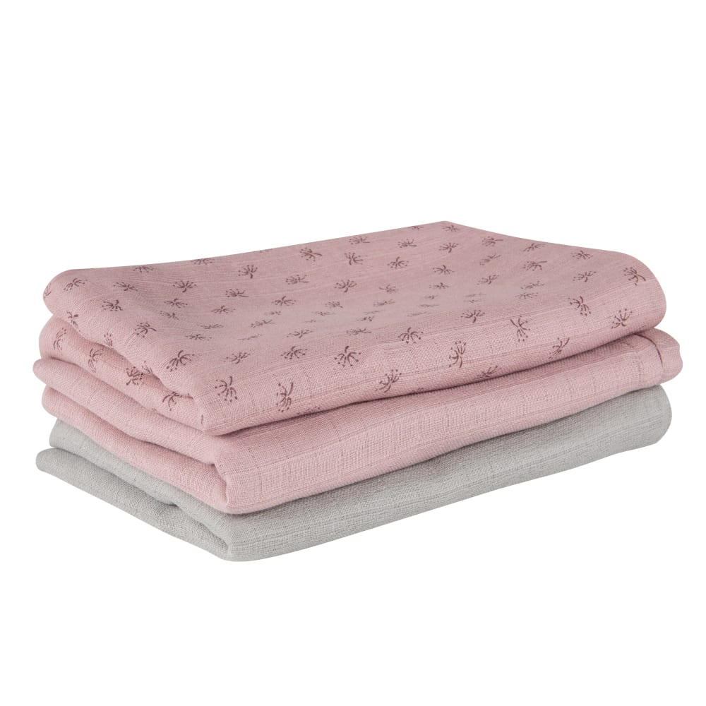 roba Babywindeln 3er Set aus Bio-Baumwolle 80 x 80 cm - Rosa ROSA Öko-Tex Zertifikat BAUMWOLLE Baby