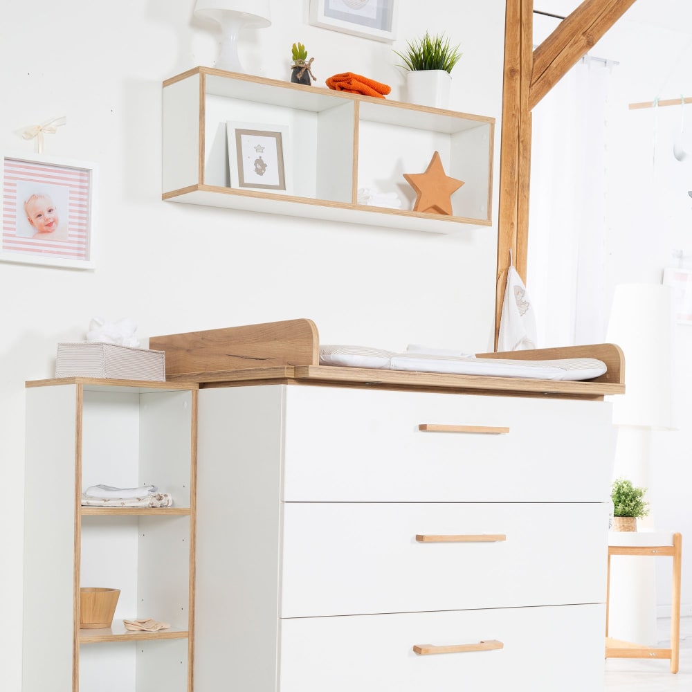 Wandregal, 2 offene Fächer, Weiß/Goldeiche - Maisons Du Monde