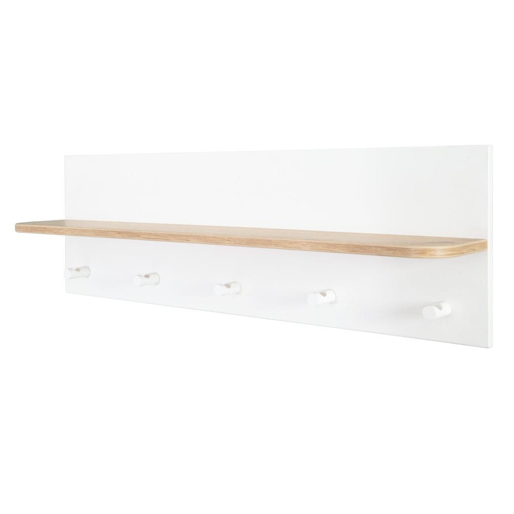 roba Wandregal, 1 Ablage, 5 Haken, Weiß/Artisan Eiche style modern WEISS SPANPLATTE Kinder