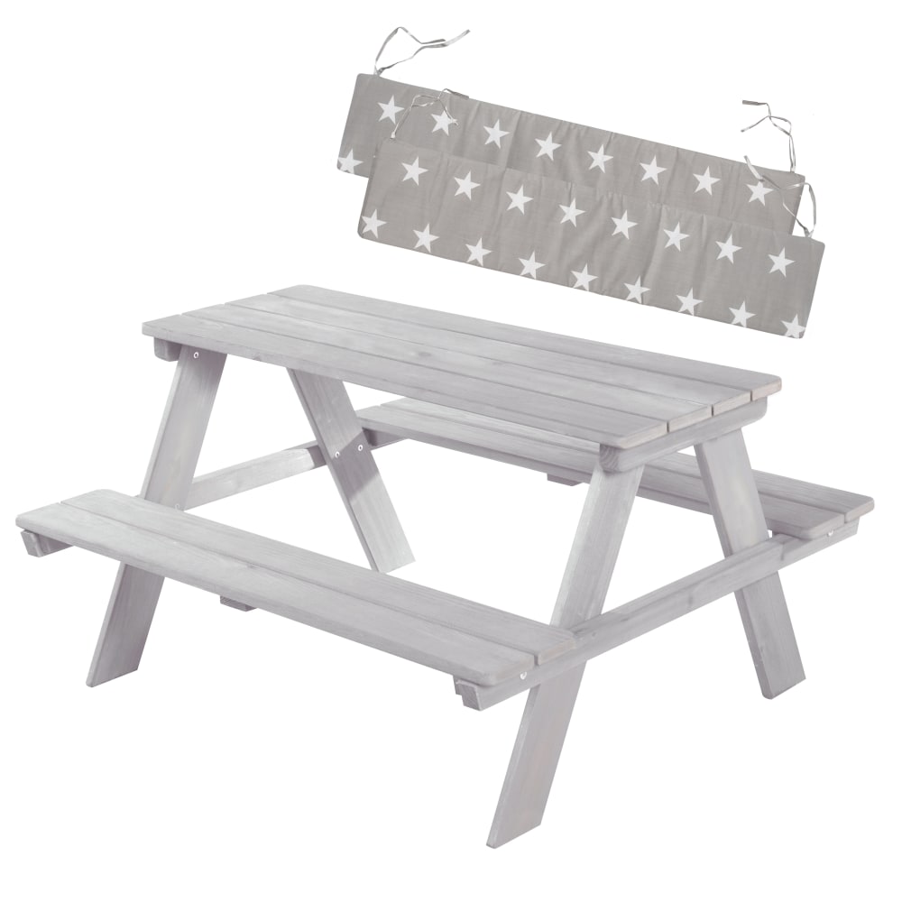 Kindersitzgarnitur Outdoor Mit Bankkissen, Grau