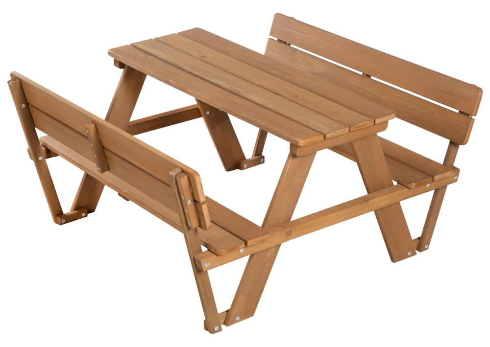 Kindersitzgruppe Outdoor + Mit Lehne Und Bankkissen - Teak